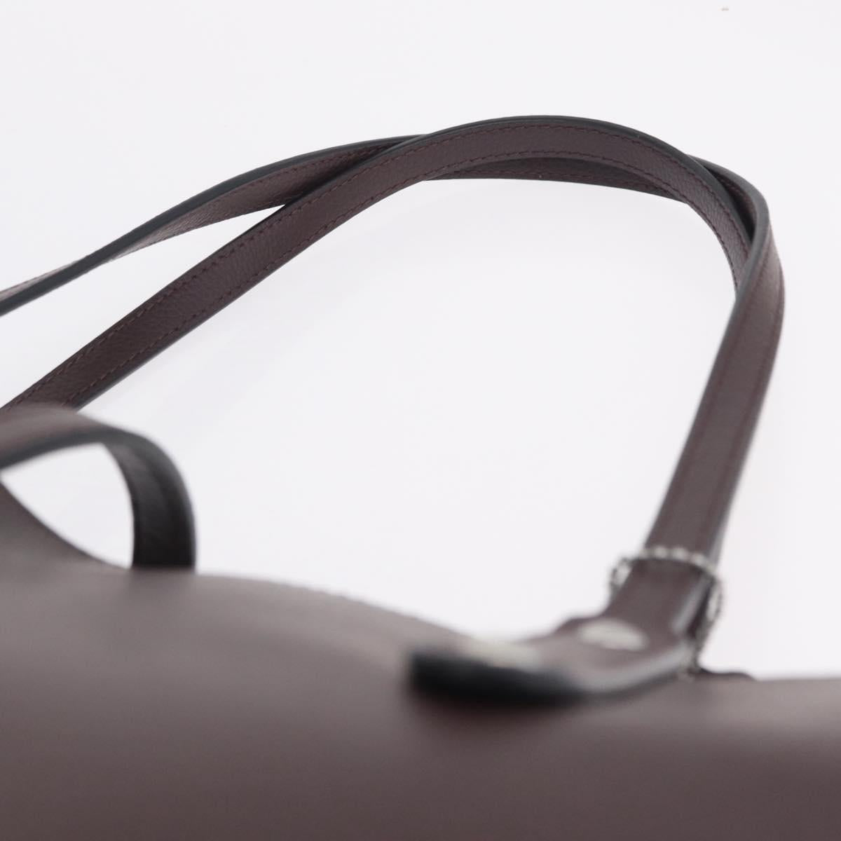 Coach Tote Bag Leather Bordeaux Silver Auth 206555A