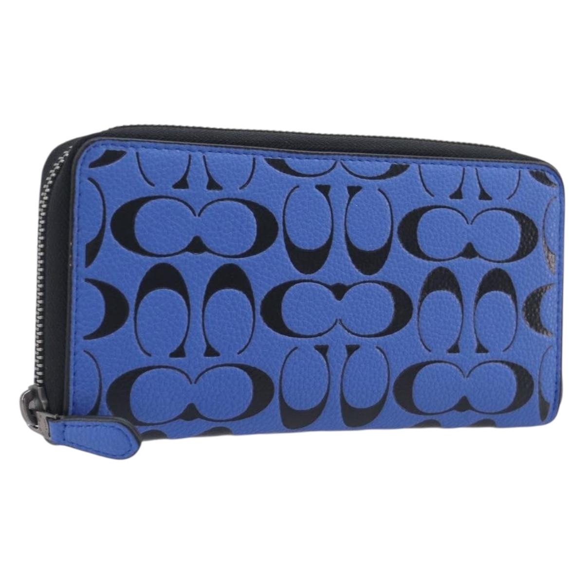 Coach Signature Long Wallet Leather Auth 206559A