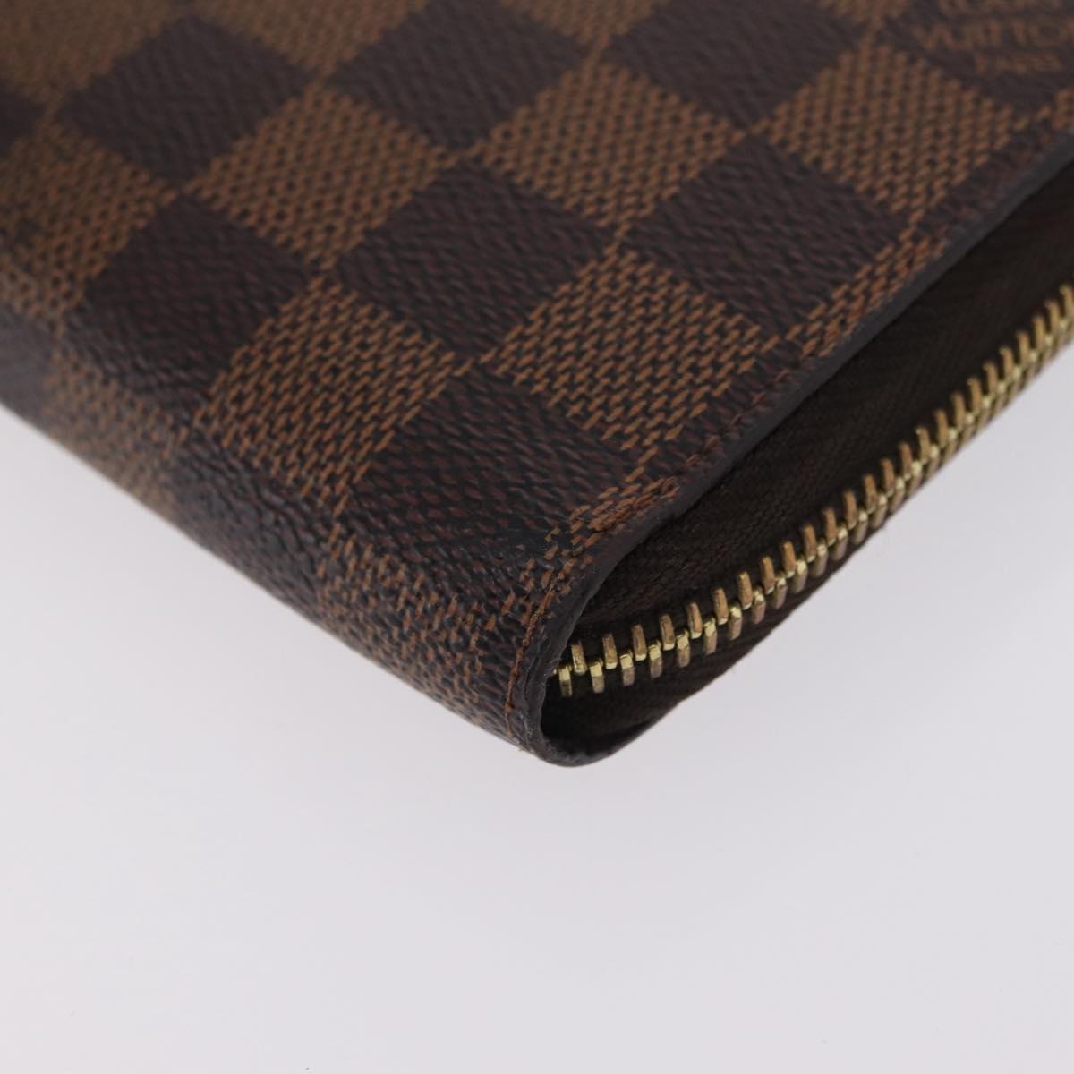 LOUIS VUITTON Damier Ebene Zippy Wallet Long Wallet N41661 LV Auth 206561