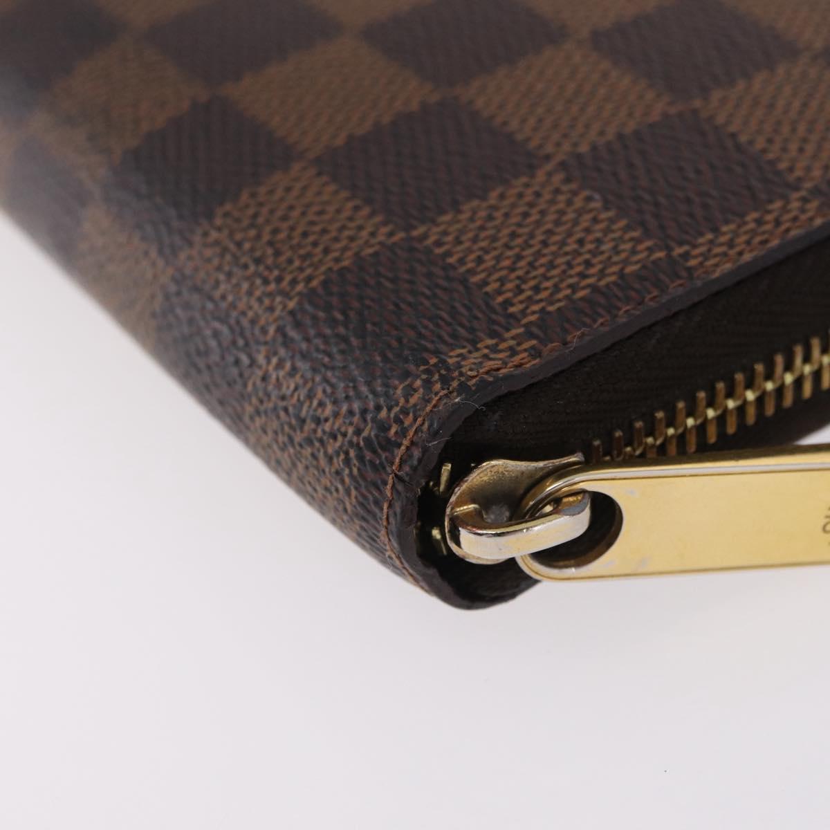 LOUIS VUITTON Damier Ebene Zippy Wallet Long Wallet N41661 LV Auth 206561