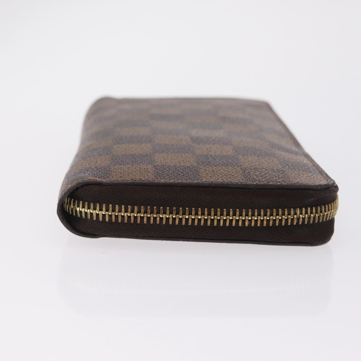 LOUIS VUITTON Damier Ebene Zippy Wallet Long Wallet N41661 LV Auth 206561