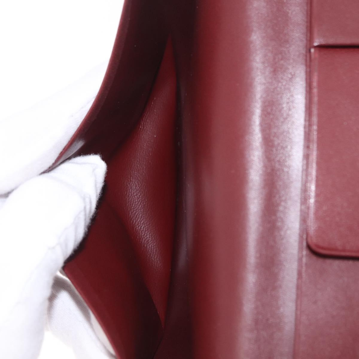 Cartier Billfold Leather Bordeaux Gold Auth 206564A