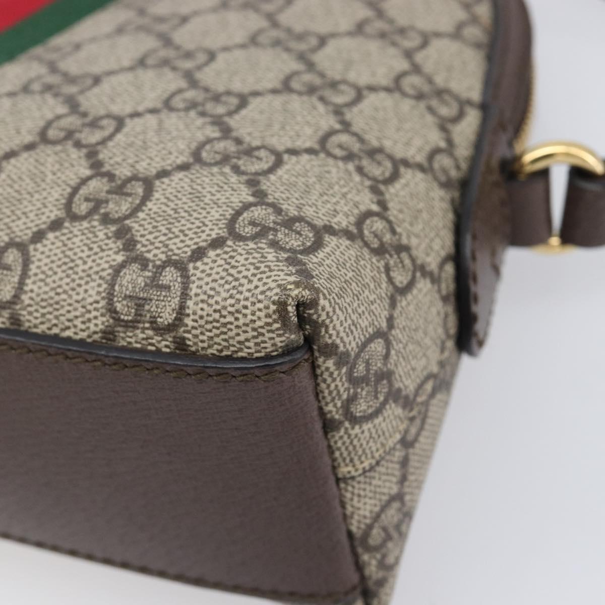 GUCCI GG Supreme Offdia WebSherry Line Bag PVC Beige Gold 499621 Auth 206566V
