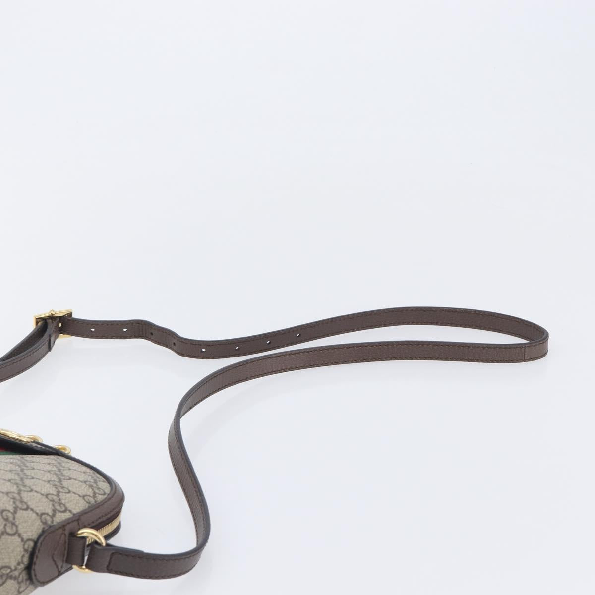 GUCCI GG Supreme Offdia WebSherry Line Bag PVC Beige Gold 499621 Auth 206566V