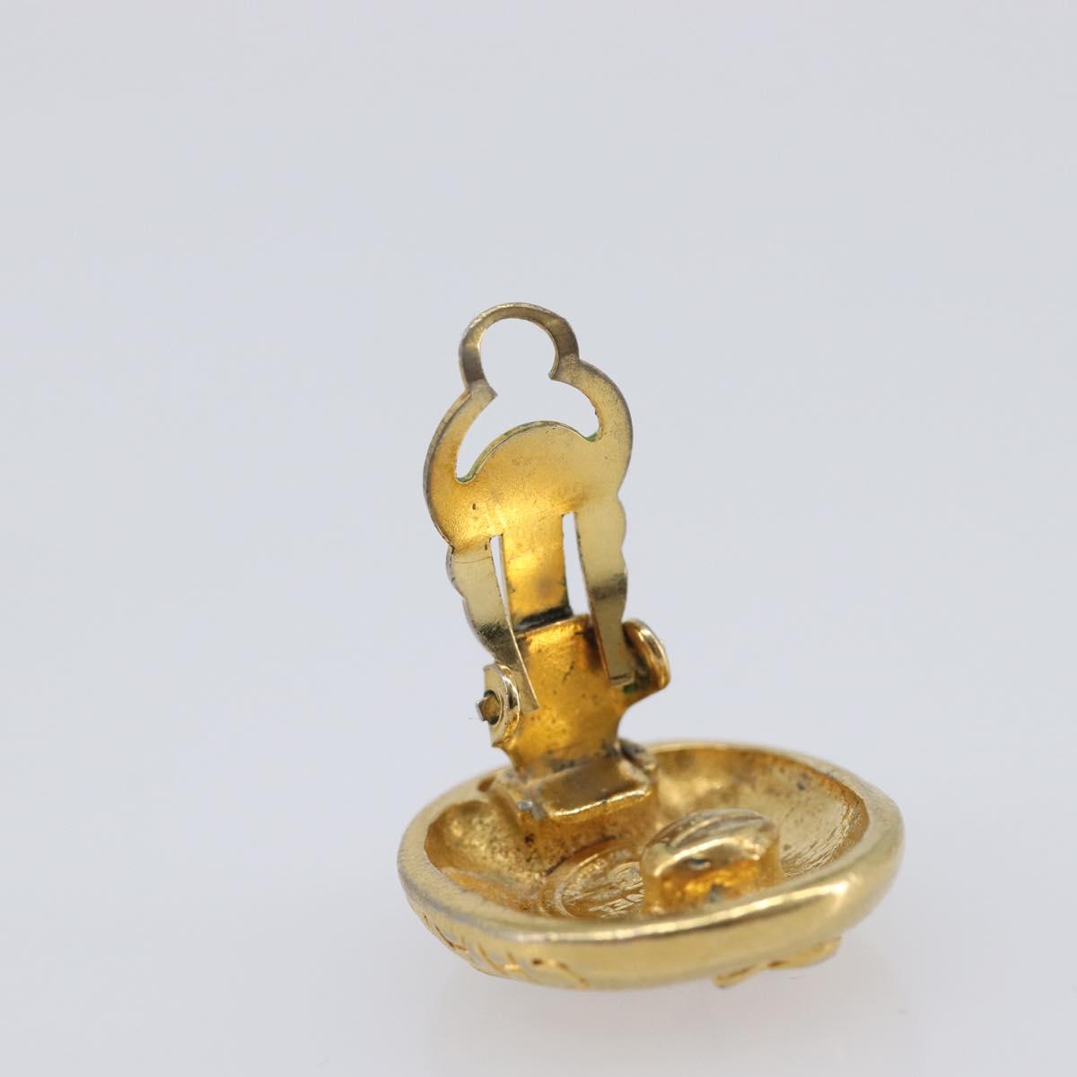 CHANEL Earring Metal Gold CC Auth 206568M