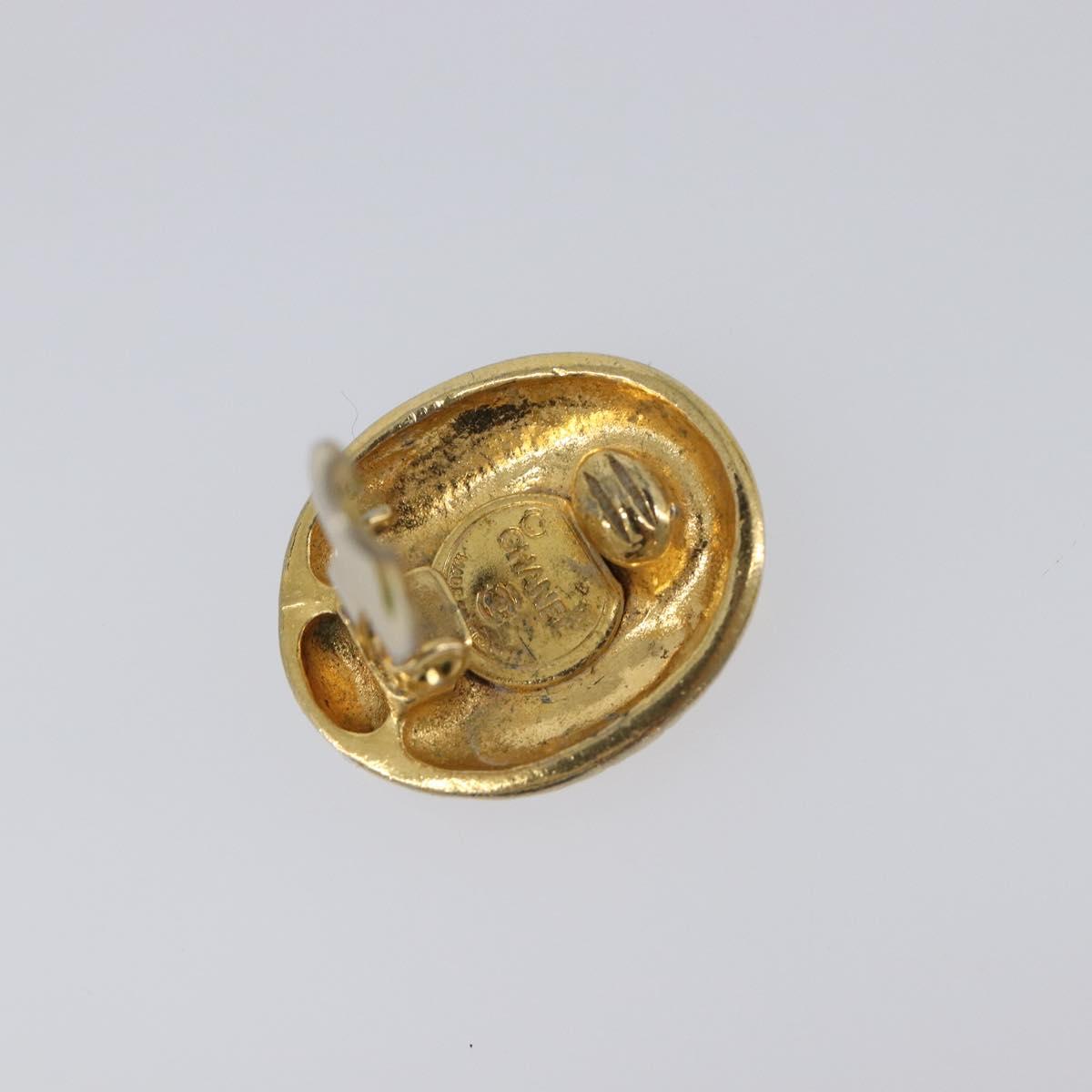 CHANEL Earring Metal Gold CC Auth 206568M