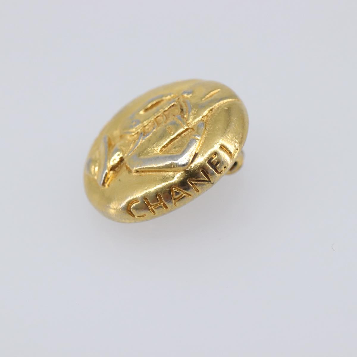 CHANEL Earring Metal Gold CC Auth 206568M