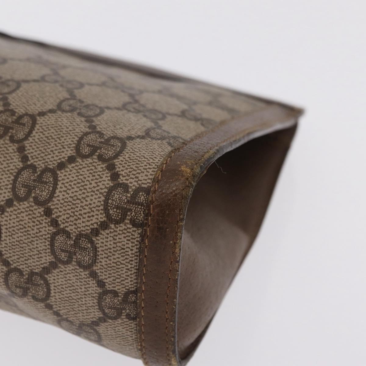 GUCCI GG Supreme Web Sherry Line Clutch Bag PVC Beige Gold 89 01 033 Auth 206572