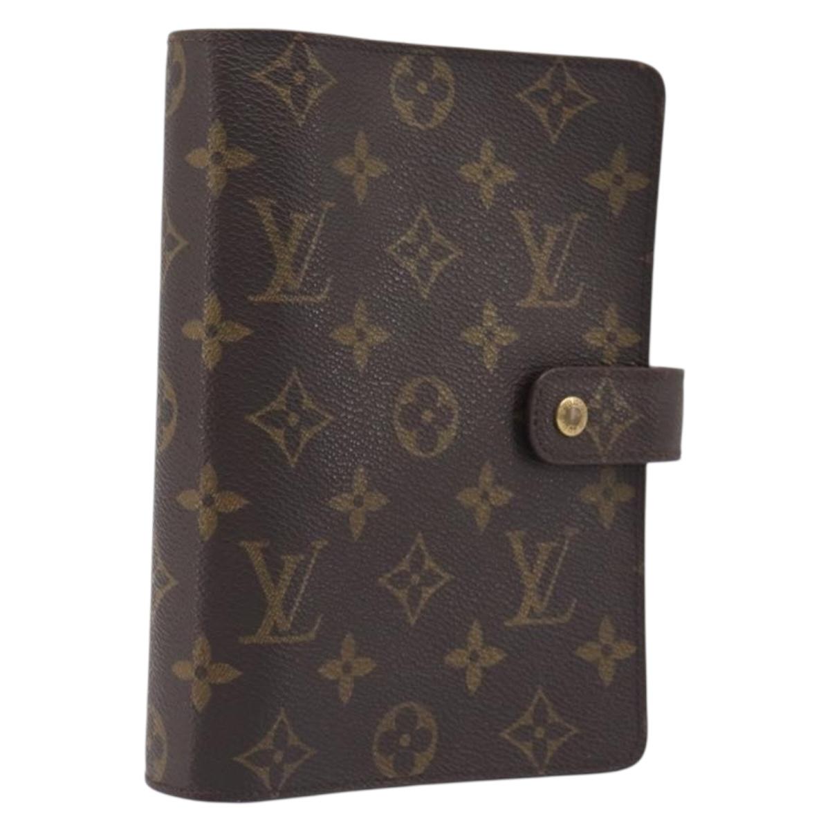 LOUIS VUITTON Monogram Agenda MM Day Planner Cover R20105 LV Auth 206573