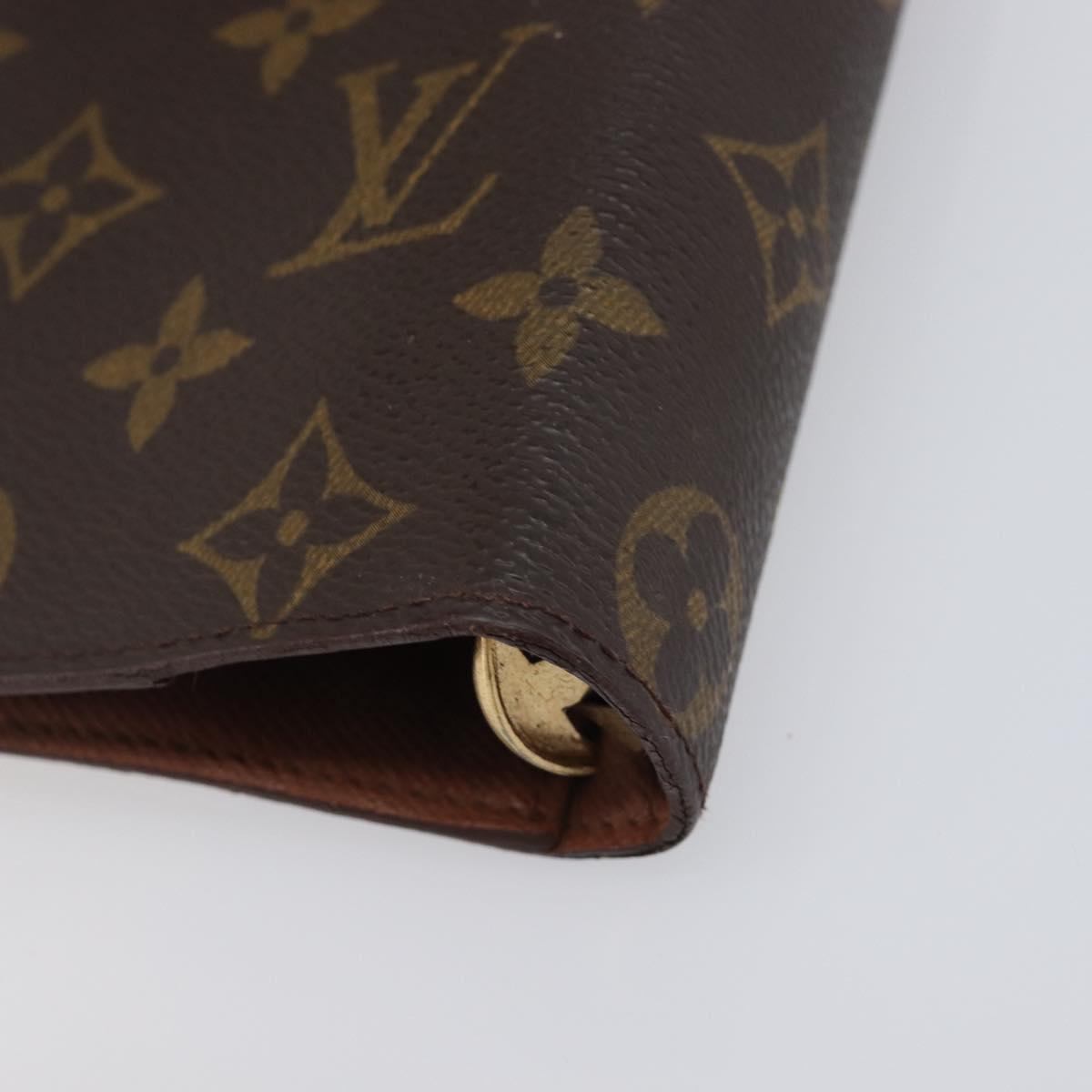 LOUIS VUITTON Monogram Agenda MM Day Planner Cover R20105 LV Auth 206573