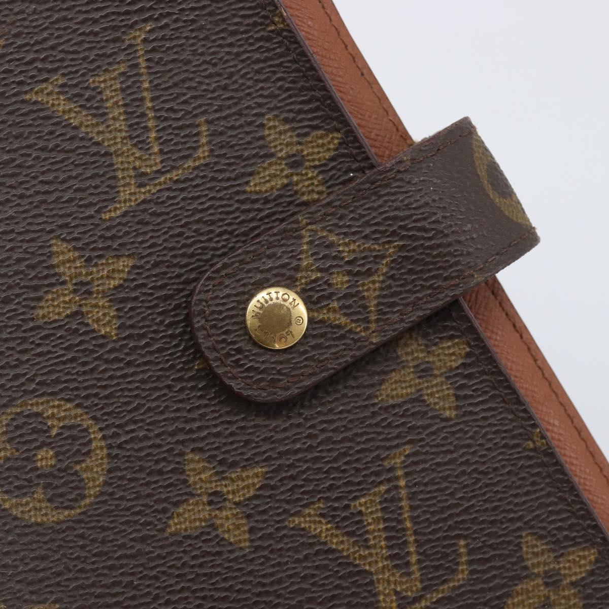LOUIS VUITTON Monogram Agenda MM Day Planner Cover R20105 LV Auth 206573