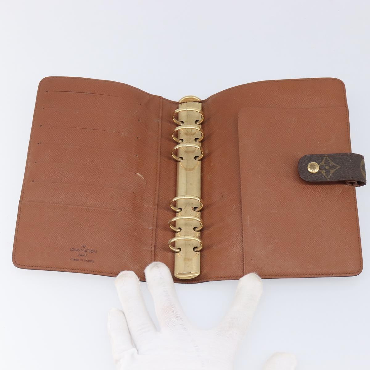 LOUIS VUITTON Monogram Agenda MM Day Planner Cover R20105 LV Auth 206573