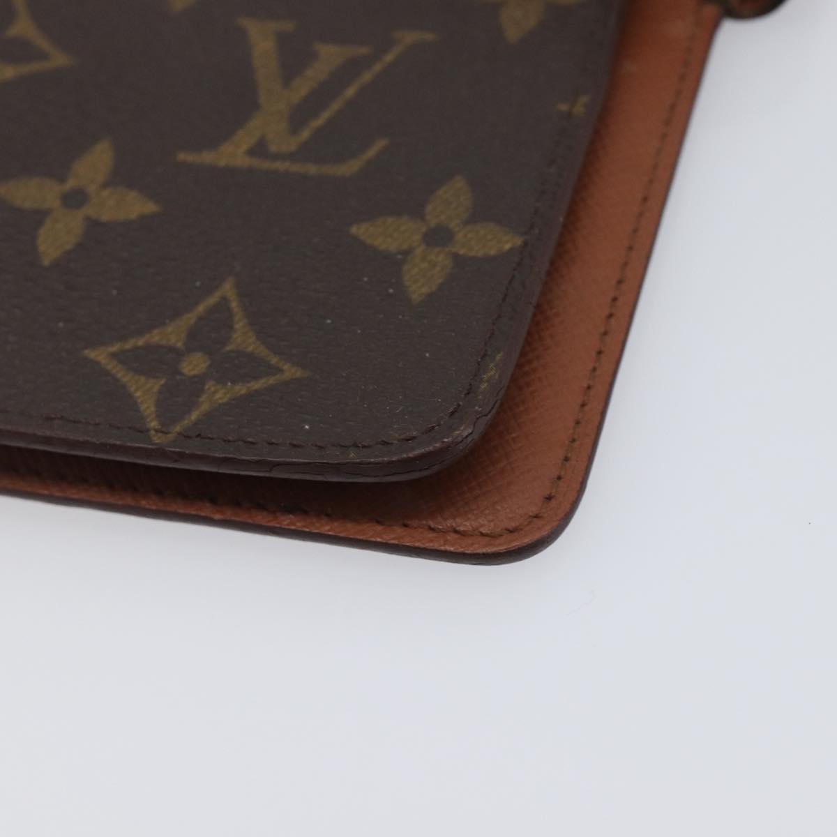 LOUIS VUITTON Monogram Agenda MM Day Planner Cover R20105 LV Auth 206573