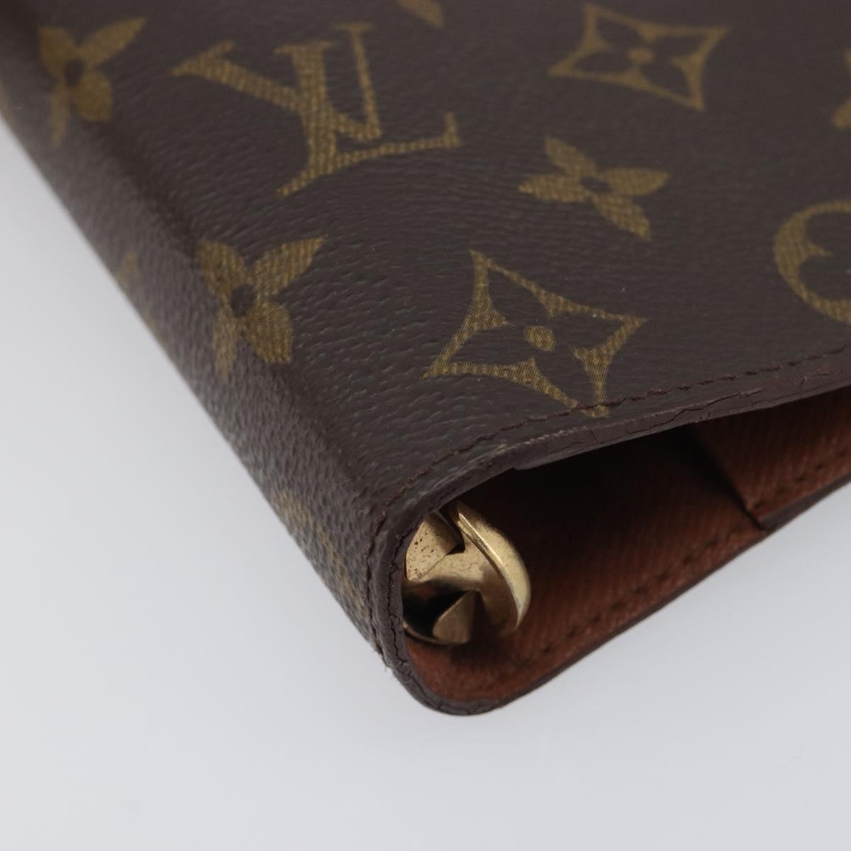 LOUIS VUITTON Monogram Agenda MM Day Planner Cover R20105 LV Auth 206573