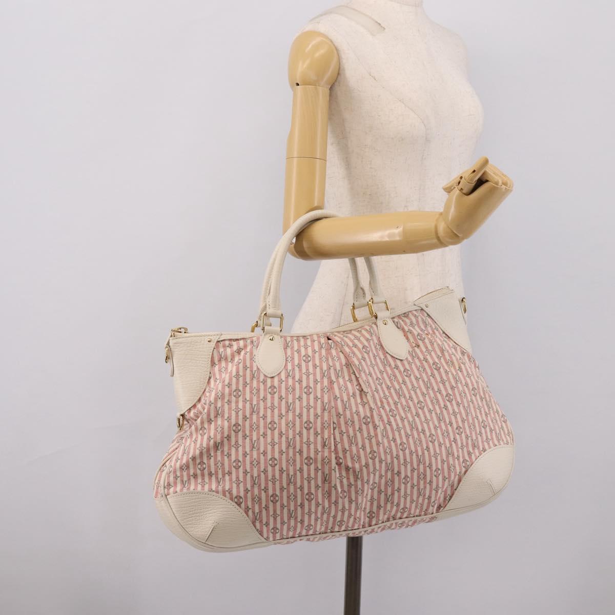 LOUIS VUITTON Monogram Mini Lin Croisette Marina PM Pink M95495 LV Auth 206600
