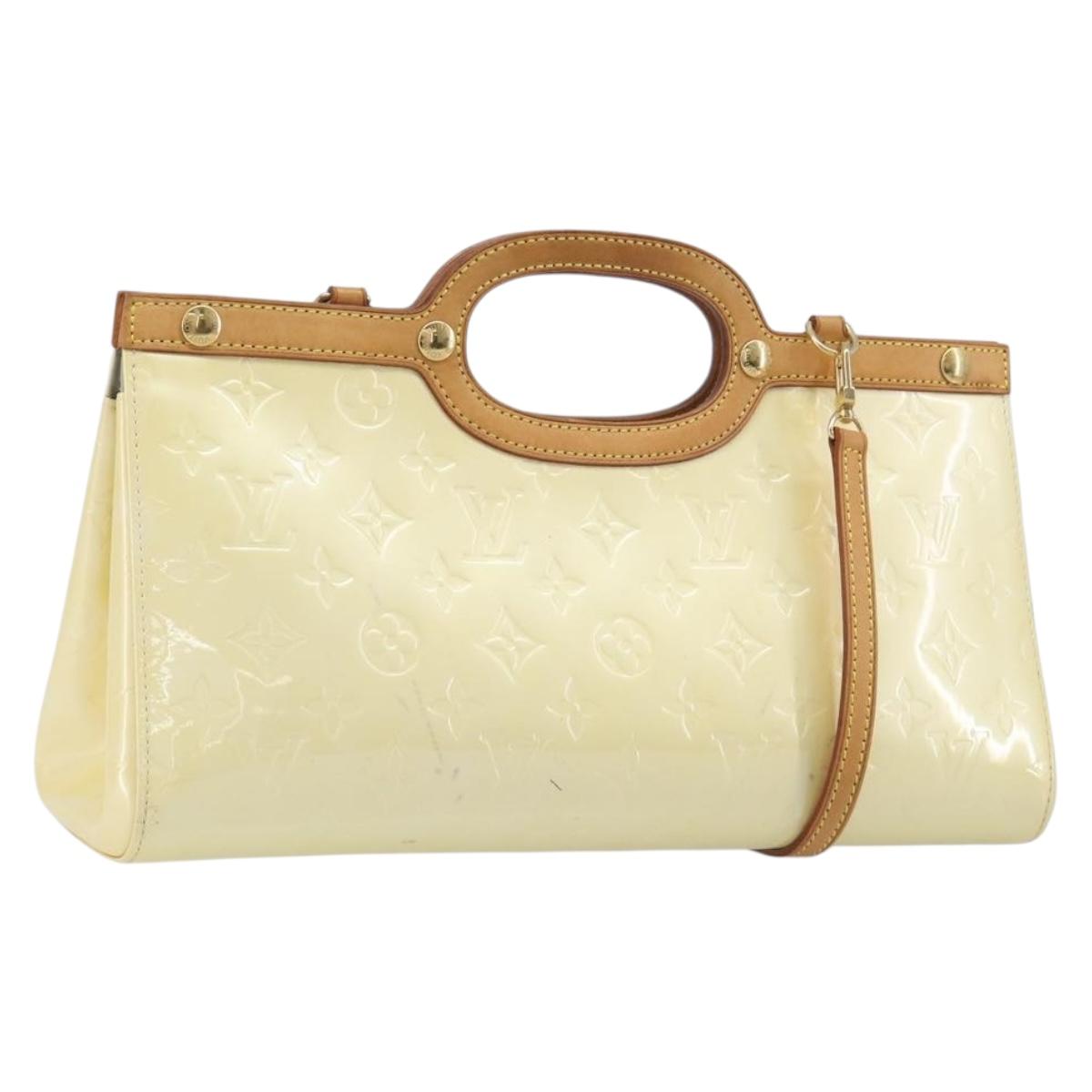 LOUIS VUITTON Monogram Vernis Roxbury Drive Hand Bag Perle M91374 LV Auth 206602