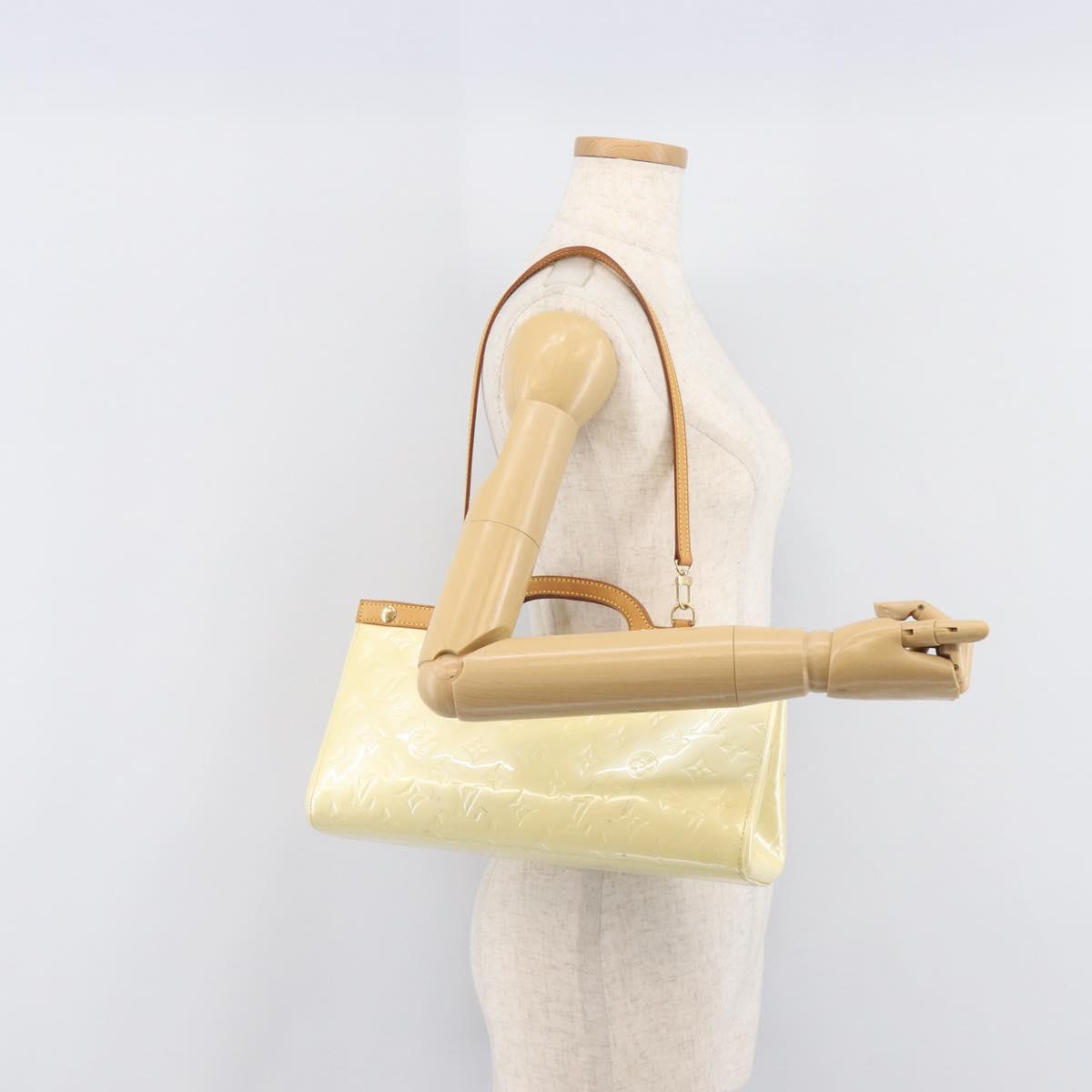 LOUIS VUITTON Monogram Vernis Roxbury Drive Hand Bag Perle M91374 LV Auth 206602