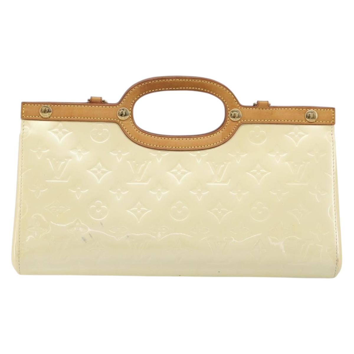 LOUIS VUITTON Monogram Vernis Roxbury Drive Hand Bag Perle M91374 LV Auth 206602
