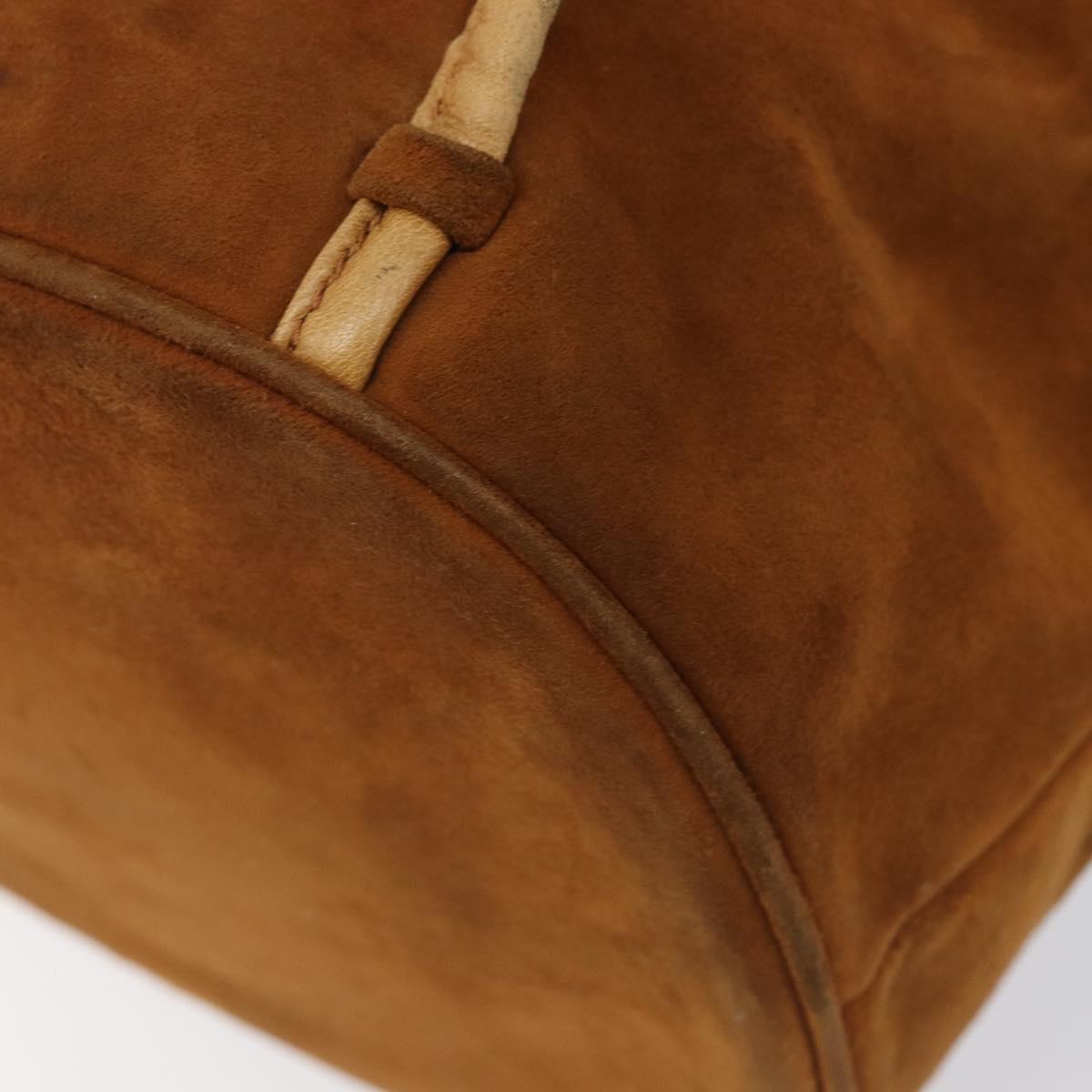 Christian Dior Canage Backpack Suede Brown Gold Tone Auth 206604