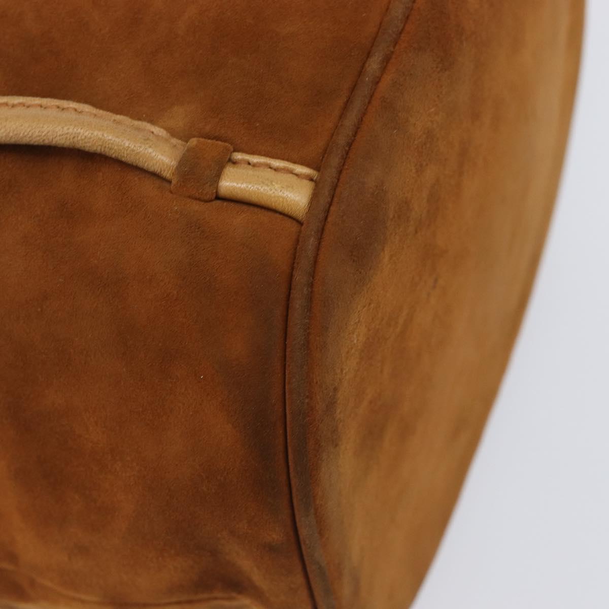 Christian Dior Canage Backpack Suede Brown Gold Tone Auth 206604