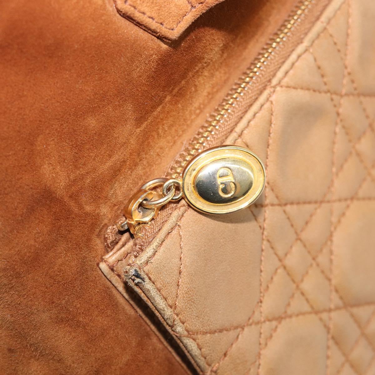 Christian Dior Canage Backpack Suede Brown Gold Tone Auth 206604