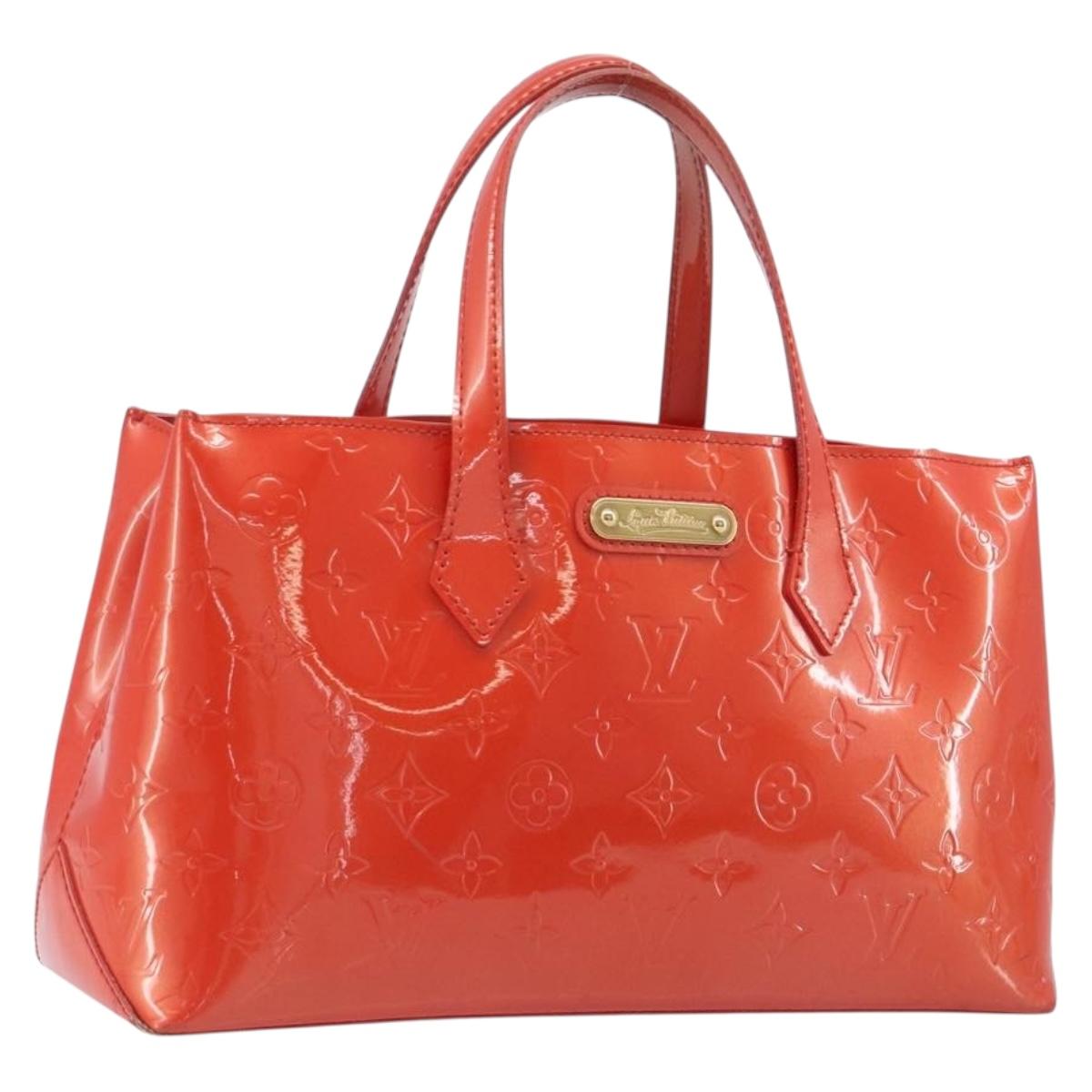 LOUIS VUITTON Monogram Vernis Wilshire PM Bag Orenge Sunset M93644 Auth 206609