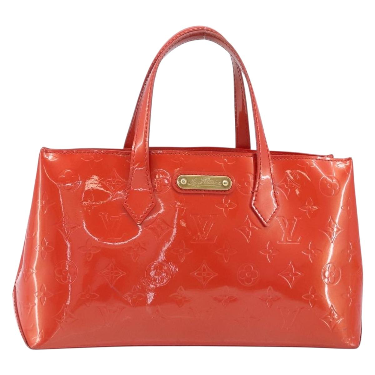 LOUIS VUITTON Monogram Vernis Wilshire PM Bag Orenge Sunset M93644 Auth 206609