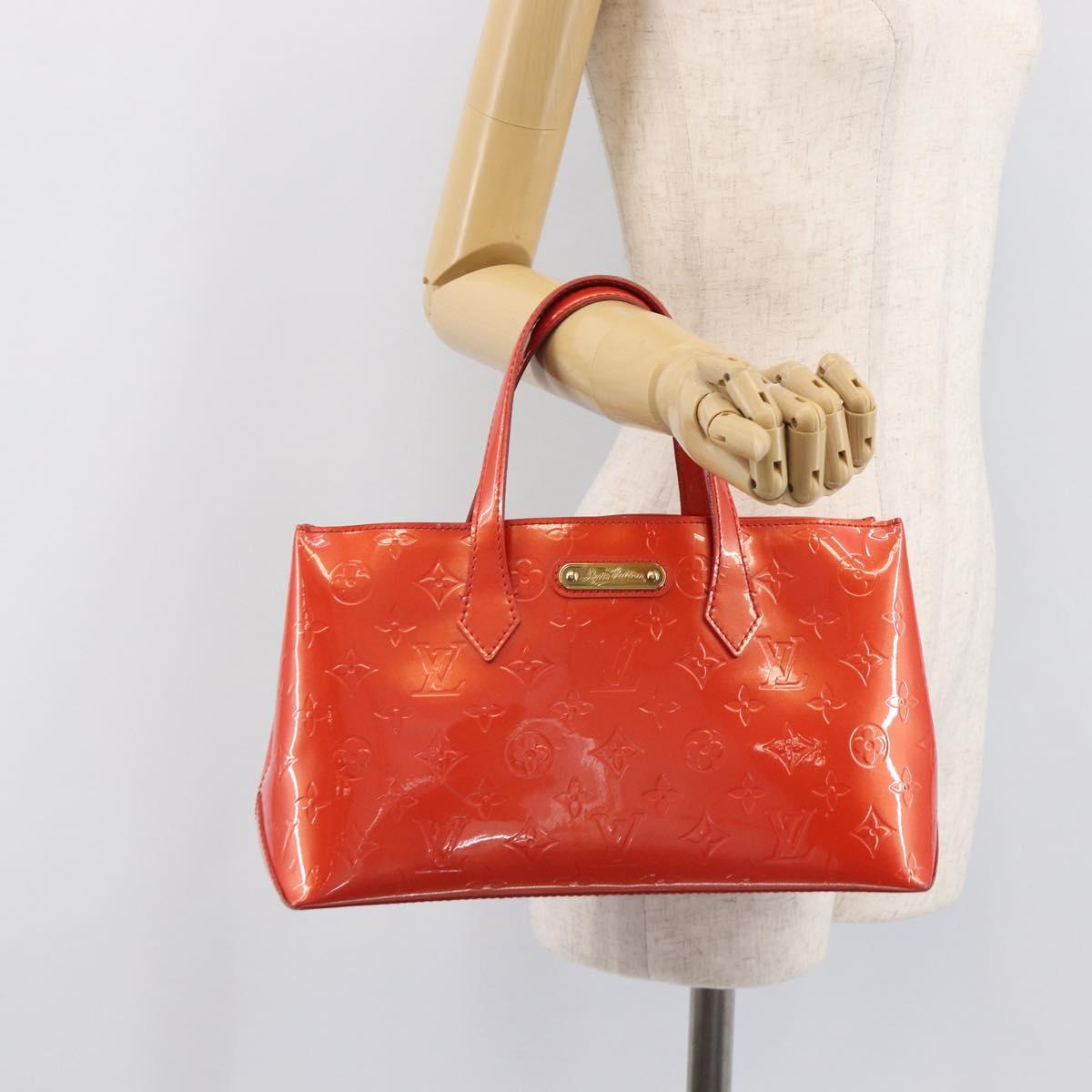 LOUIS VUITTON Monogram Vernis Wilshire PM Bag Orenge Sunset M93644 Auth 206609