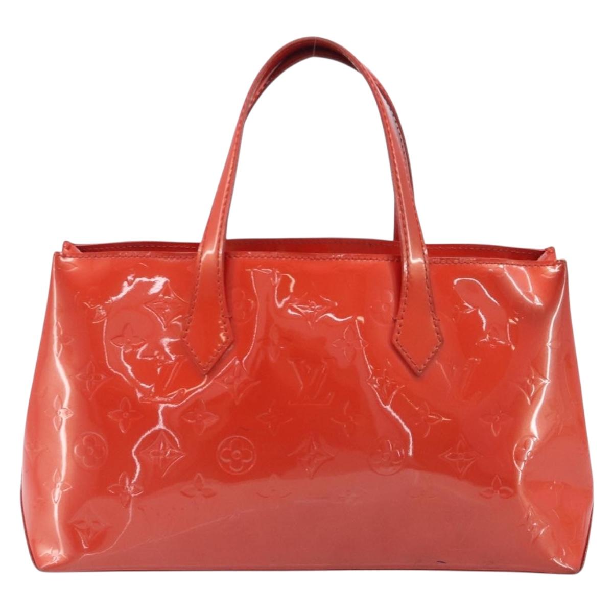 LOUIS VUITTON Monogram Vernis Wilshire PM Bag Orenge Sunset M93644 Auth 206609
