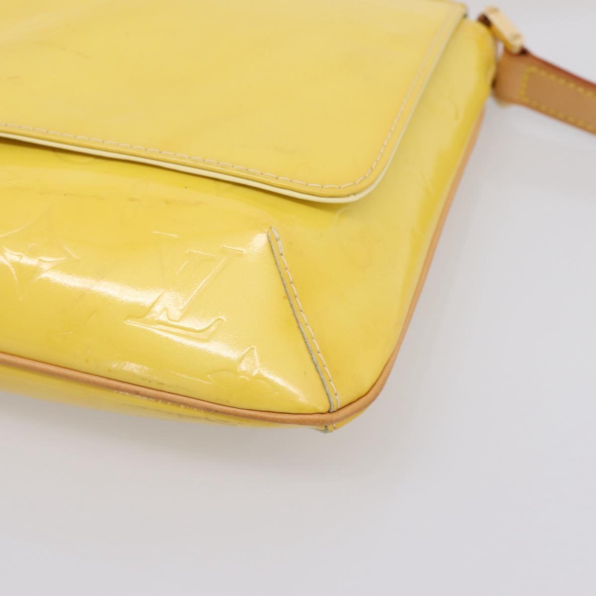 LOUIS VUITTON Monogram Vernis Thompson Street Bag Lime Yellow M91071 Auth 206612