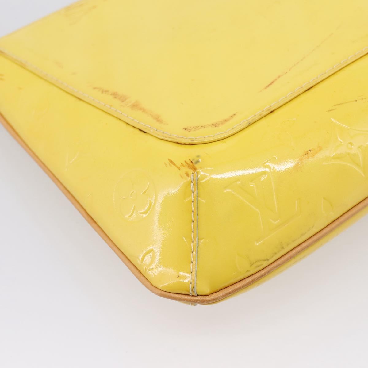LOUIS VUITTON Monogram Vernis Thompson Street Bag Lime Yellow M91071 Auth 206612