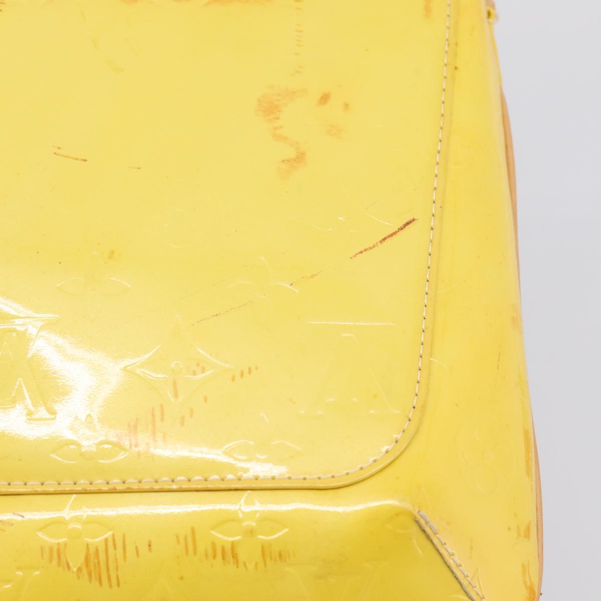 LOUIS VUITTON Monogram Vernis Thompson Street Bag Lime Yellow M91071 Auth 206612
