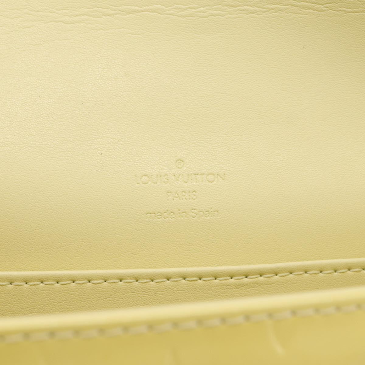 LOUIS VUITTON Monogram Vernis Thompson Street Bag Lime Yellow M91071 Auth 206612