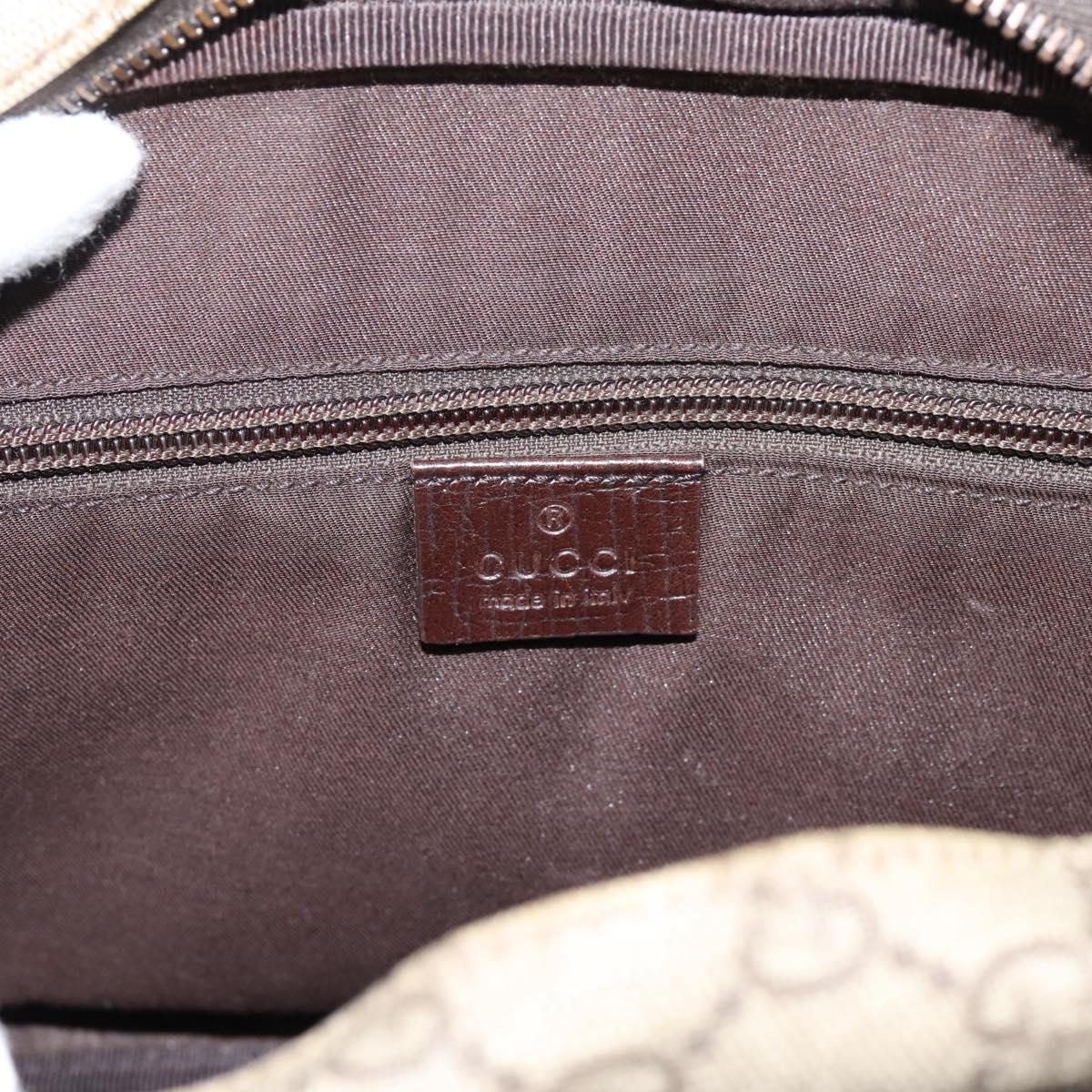 GUCCI GG Supreme Shoulder Bag PVC Beige Silver 114531 Auth 206613