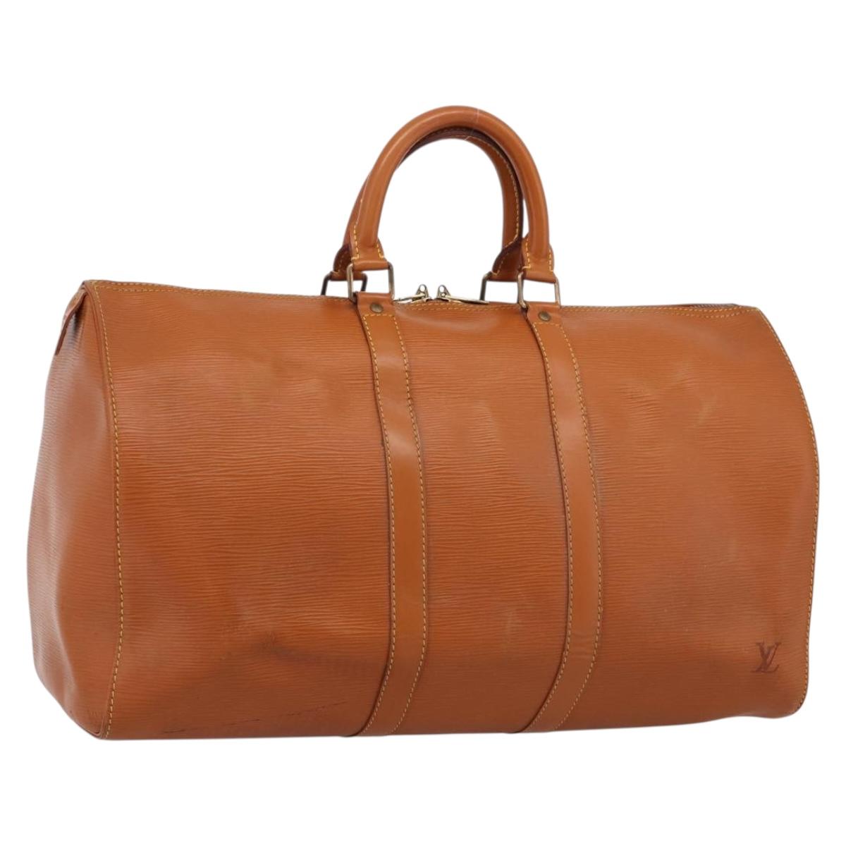 LOUIS VUITTON Epi Keepall 45 Boston Bag Zipangu Gold M42978 LV Auth 206629