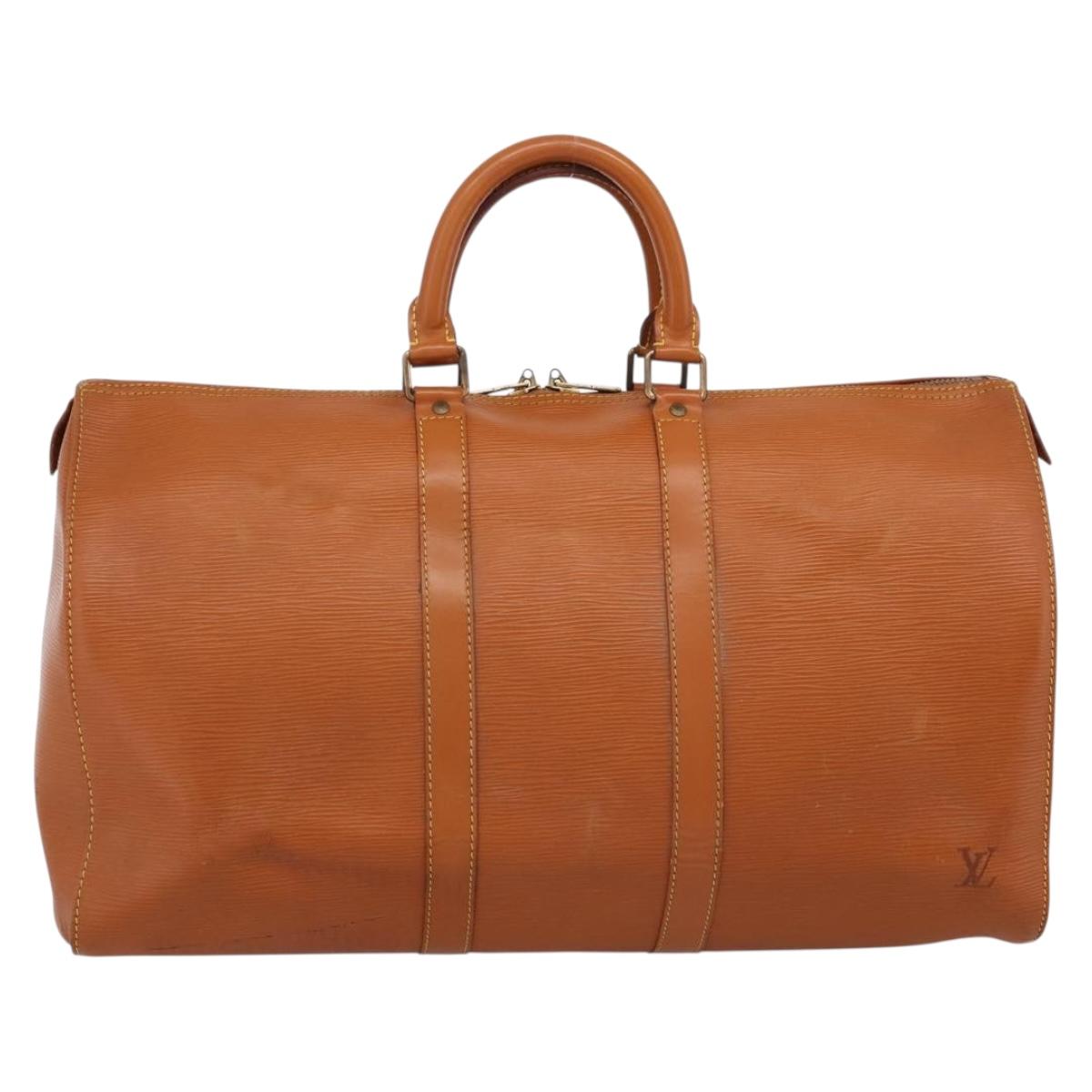 LOUIS VUITTON Epi Keepall 45 Boston Bag Zipangu Gold M42978 LV Auth 206629