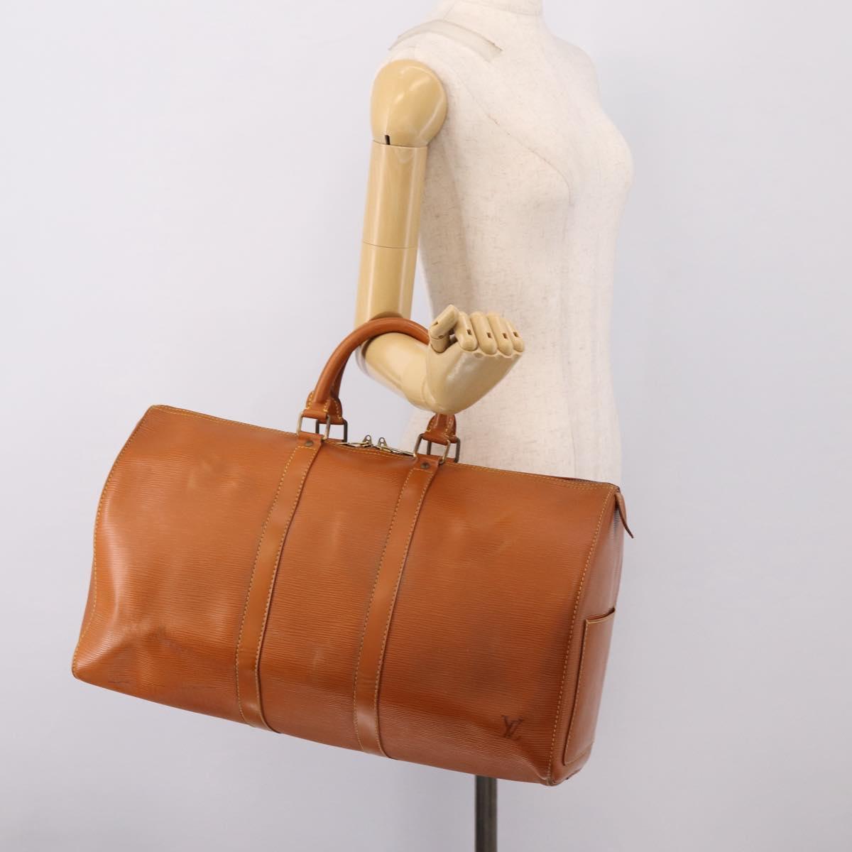 LOUIS VUITTON Epi Keepall 45 Boston Bag Zipangu Gold M42978 LV Auth 206629
