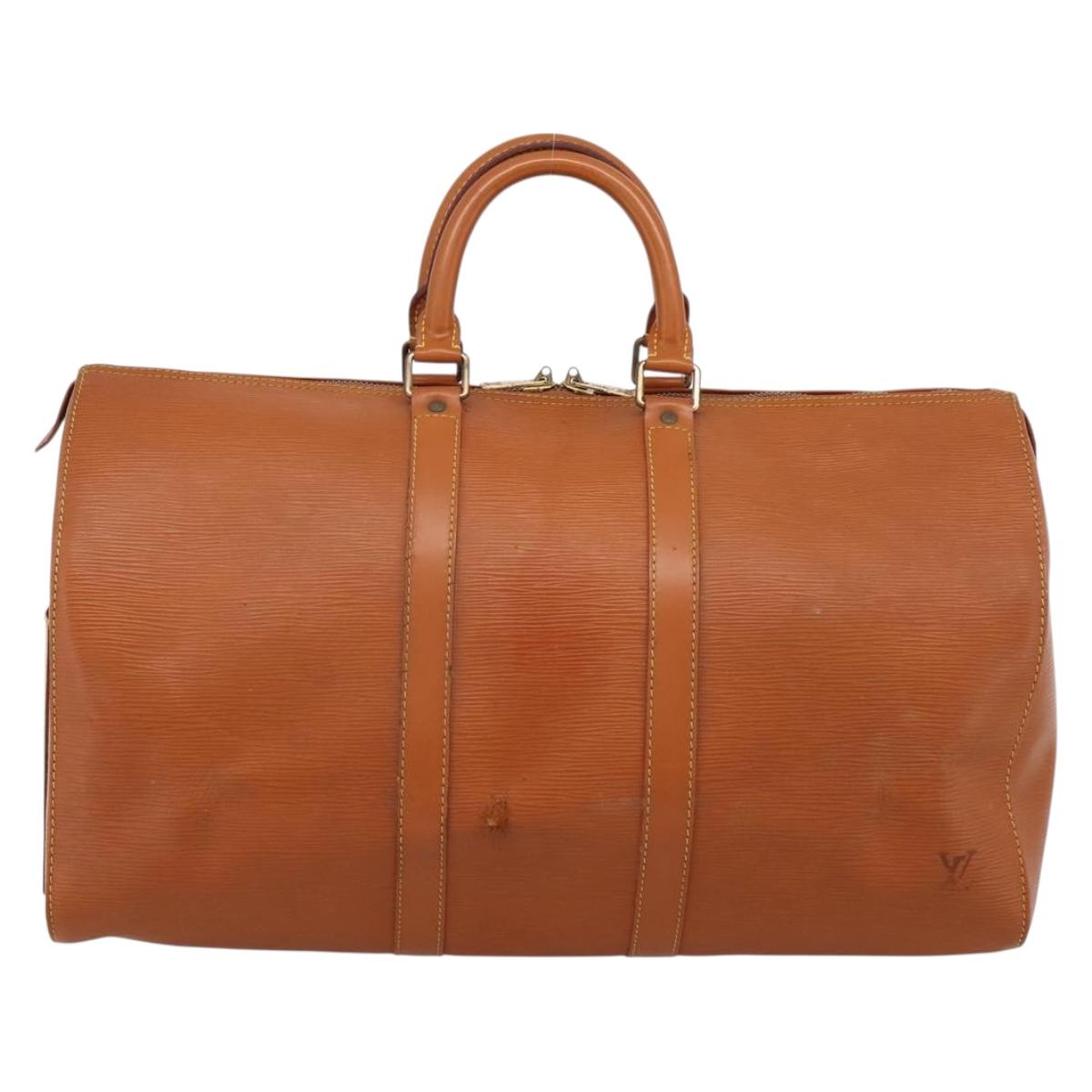 LOUIS VUITTON Epi Keepall 45 Boston Bag Zipangu Gold M42978 LV Auth 206629