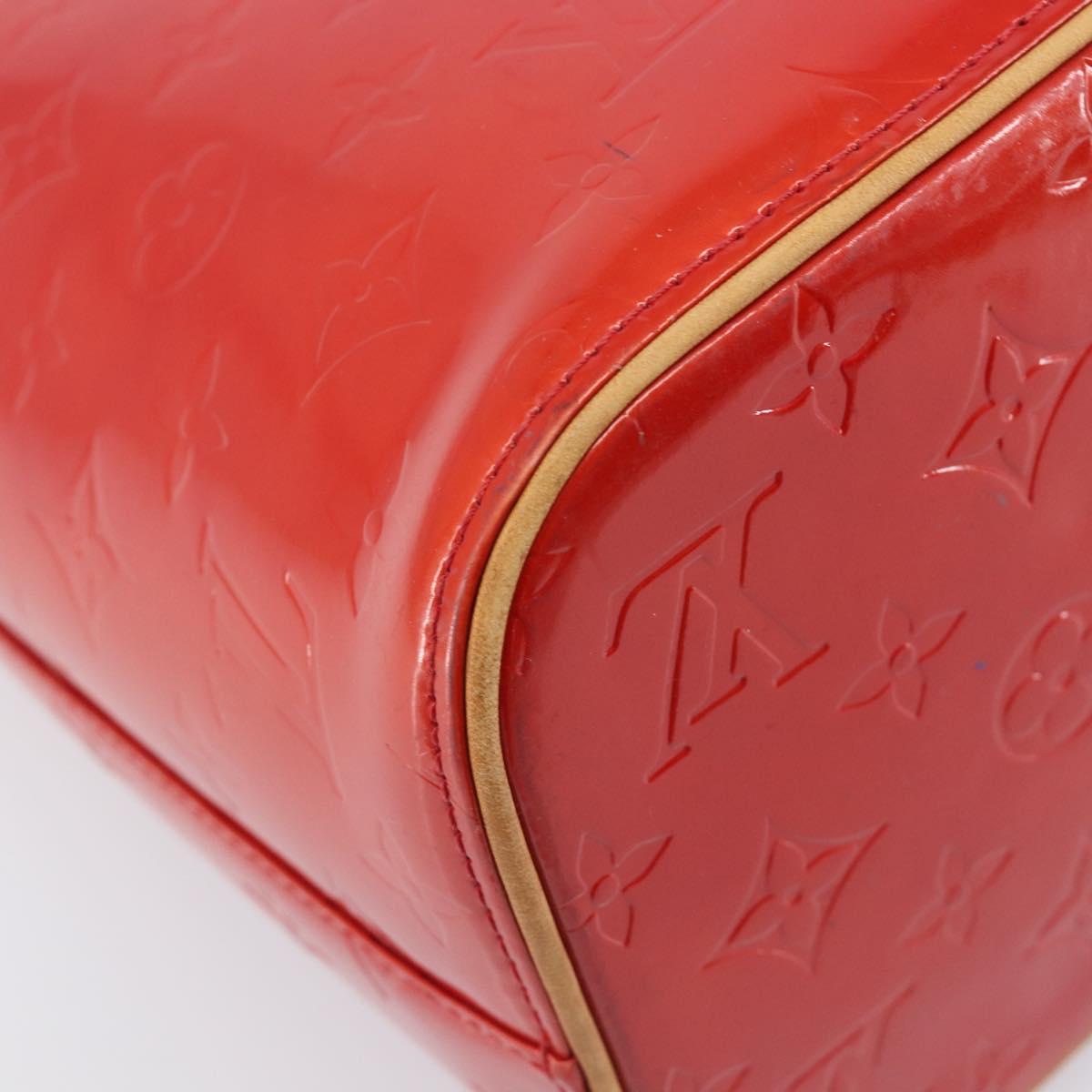 LOUIS VUITTON Monogram Vernis Houston Hand Bag Red M91092 LV Auth 206637