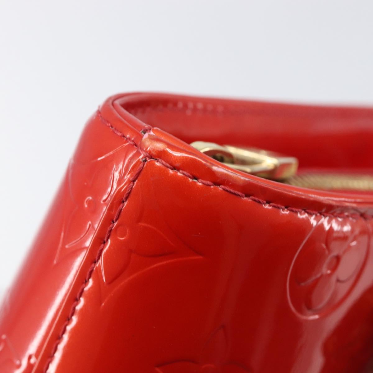 LOUIS VUITTON Monogram Vernis Houston Hand Bag Red M91092 LV Auth 206637