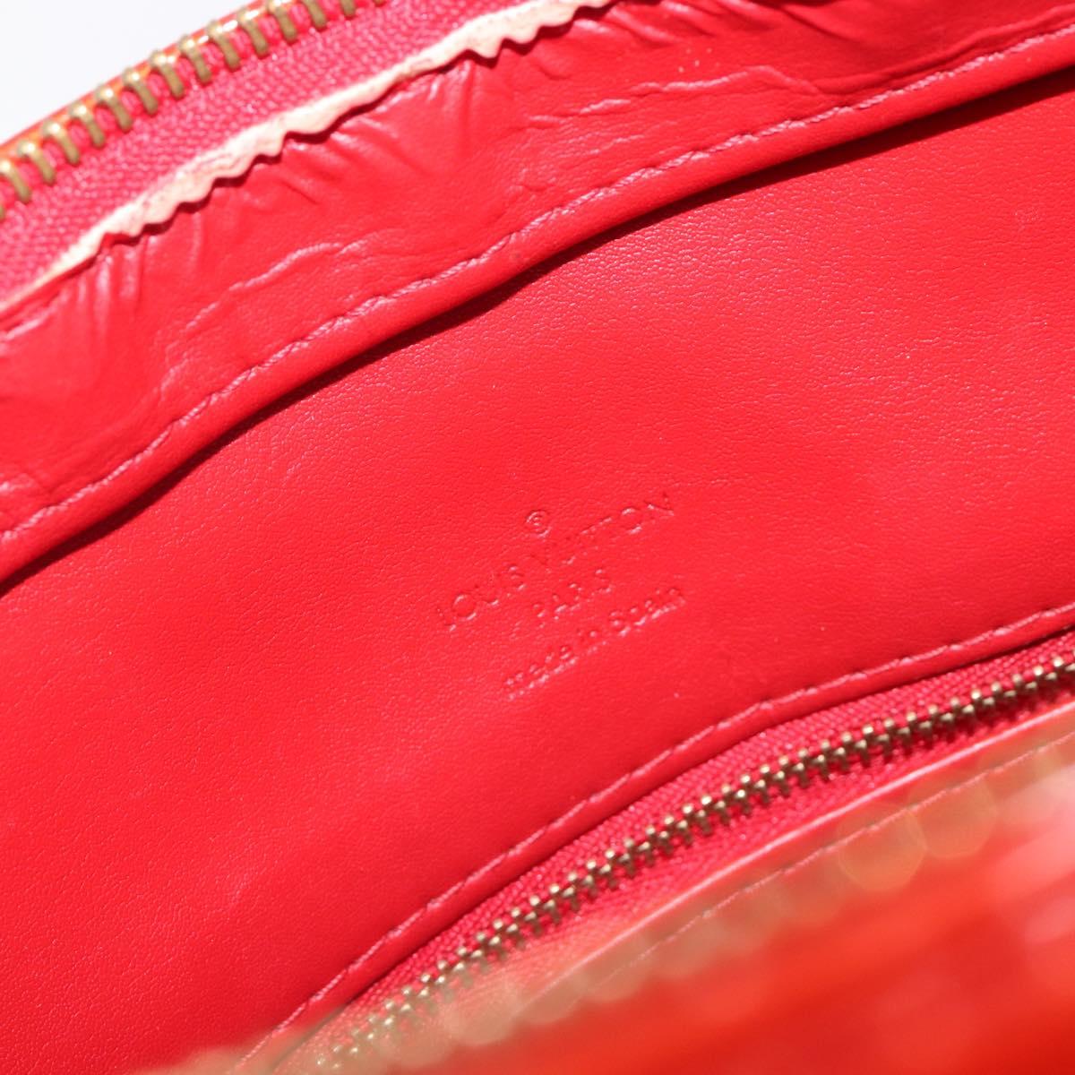 LOUIS VUITTON Monogram Vernis Houston Hand Bag Red M91092 LV Auth 206637