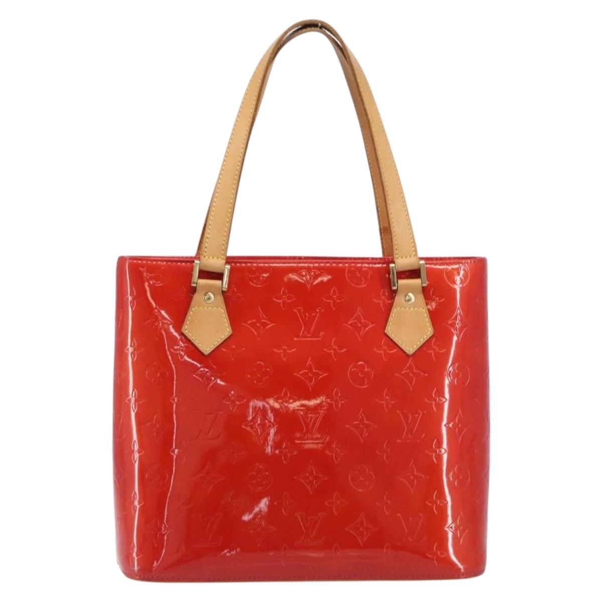 LOUIS VUITTON Monogram Vernis Houston Hand Bag Red M91092 LV Auth 206637