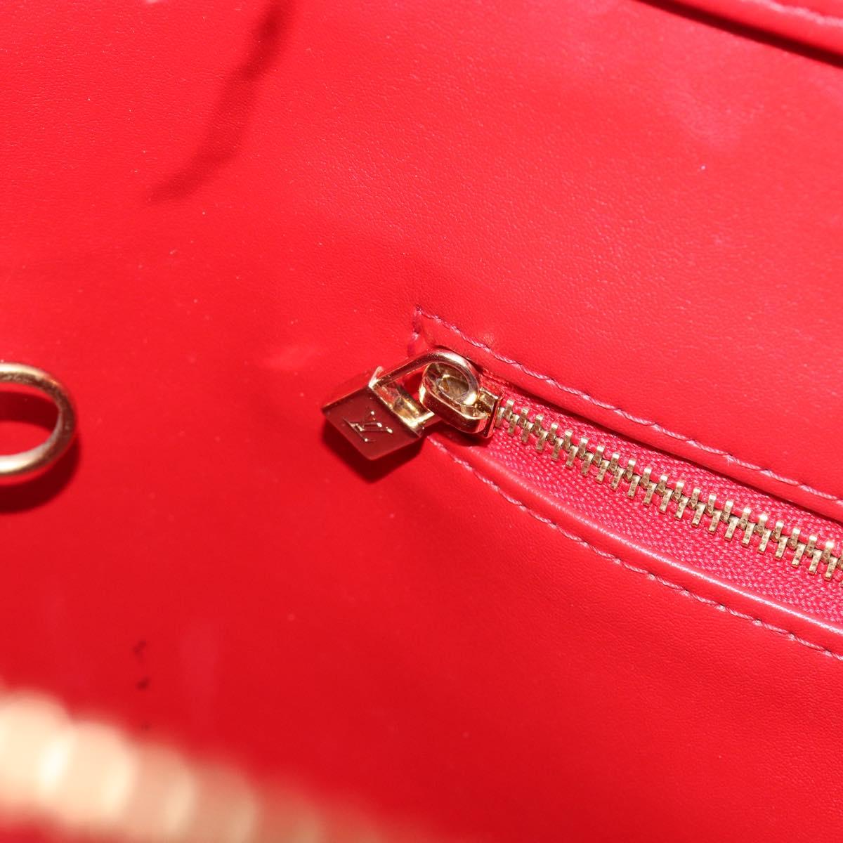LOUIS VUITTON Monogram Vernis Houston Hand Bag Red M91092 LV Auth 206637