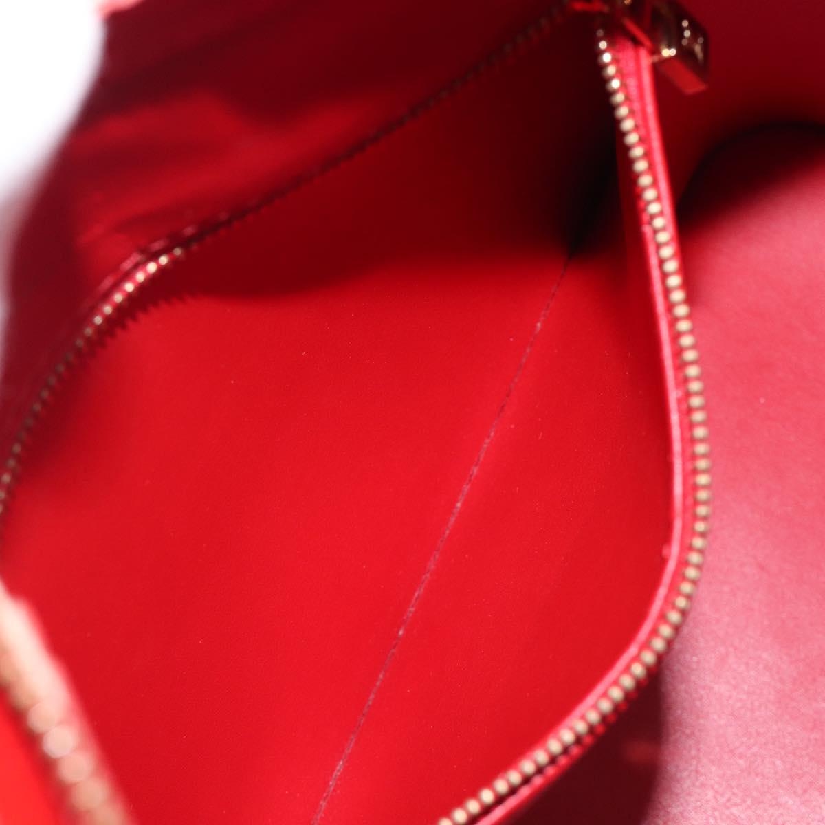 LOUIS VUITTON Monogram Vernis Houston Hand Bag Red M91092 LV Auth 206637
