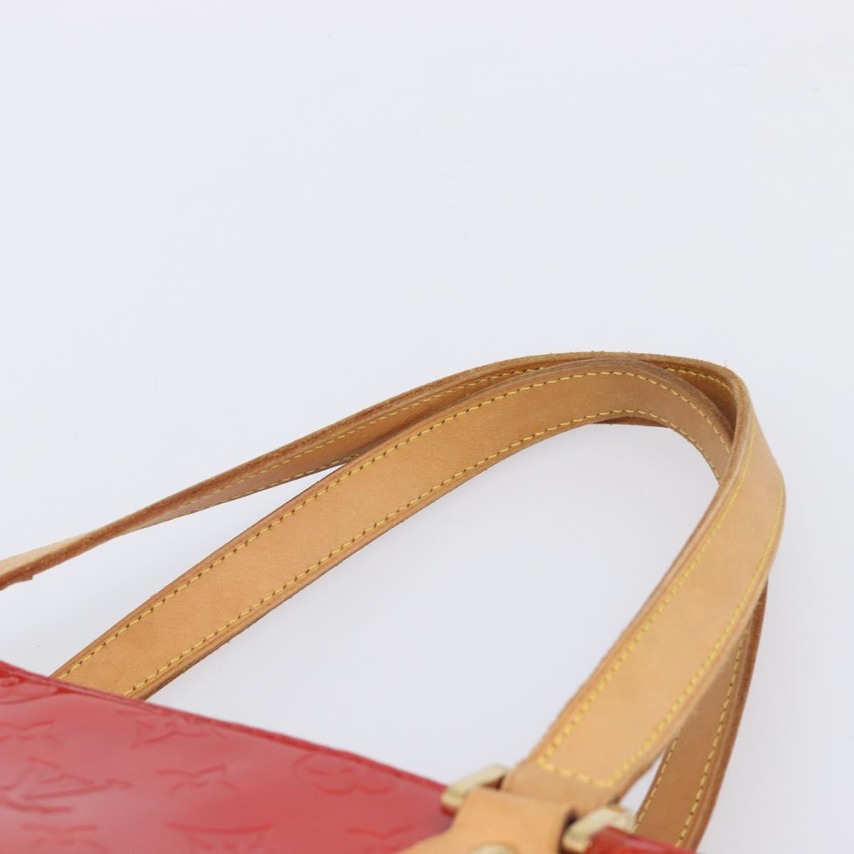 LOUIS VUITTON Monogram Vernis Houston Hand Bag Red M91092 LV Auth 206637