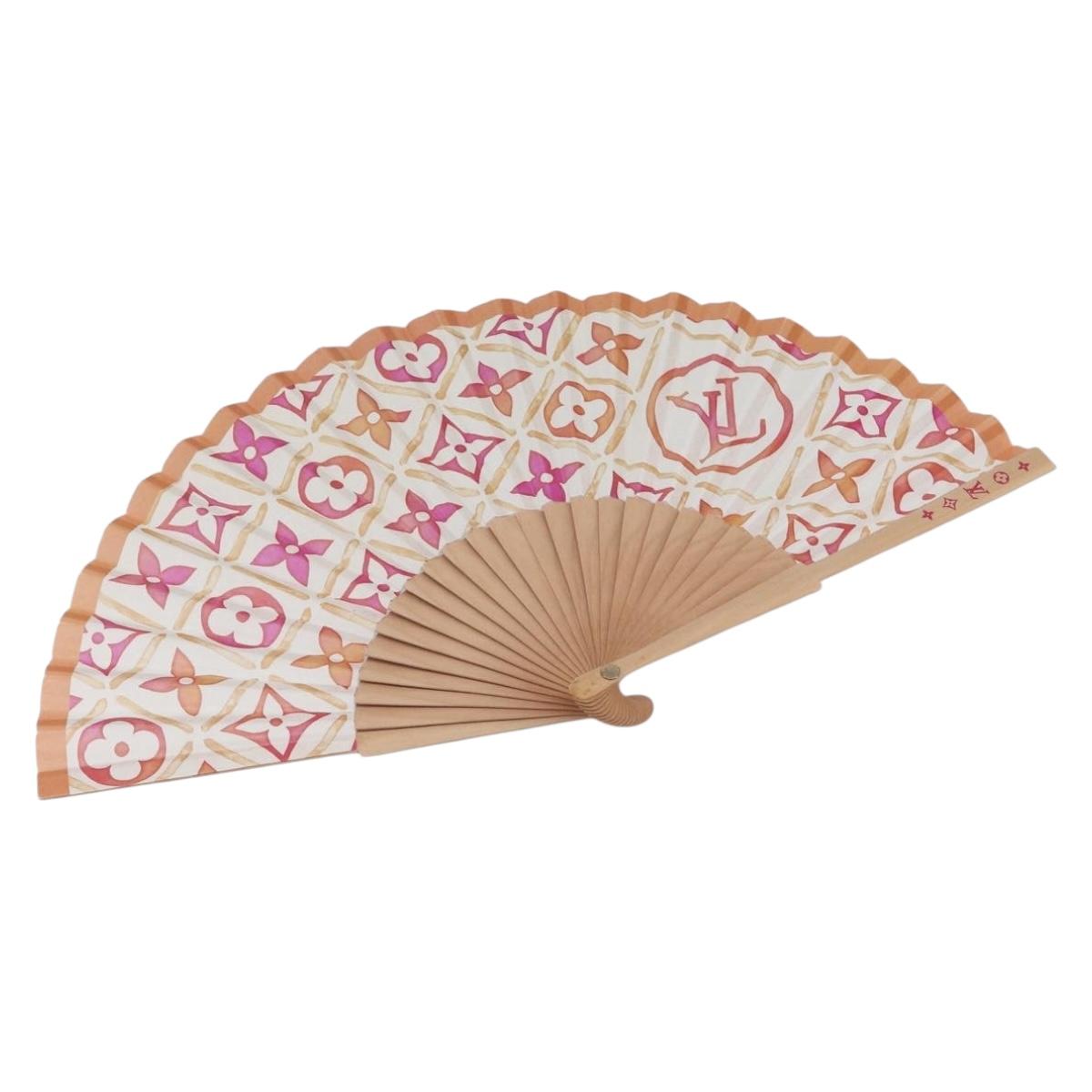 LOUIS VUITTON Monogram Tiles Japanese Fan Red UD1294 LV Auth 206652M