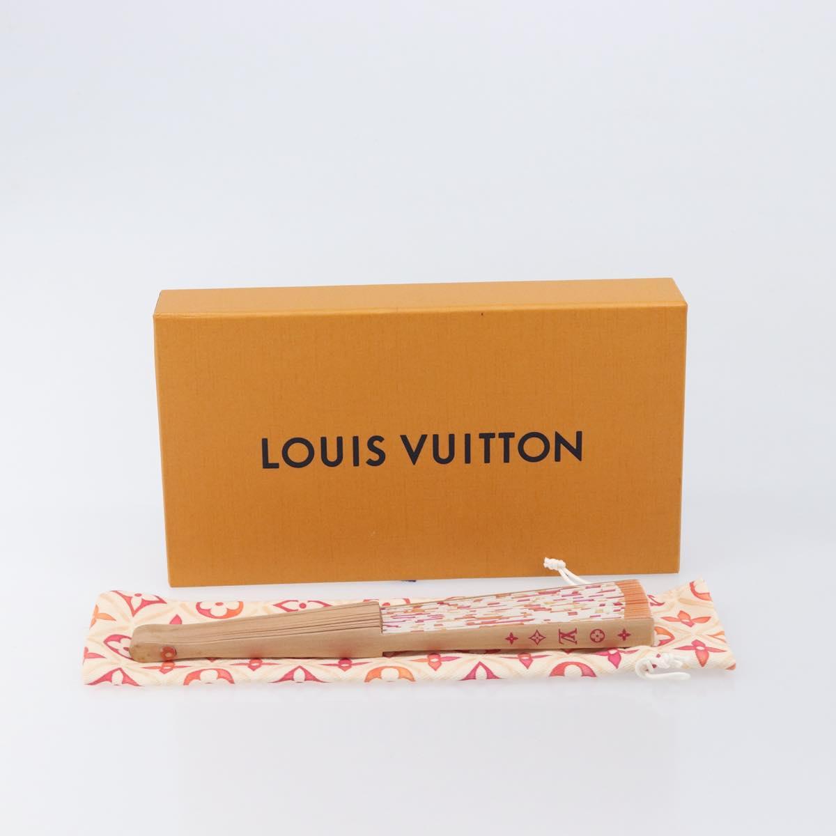 LOUIS VUITTON Monogram Tiles Japanese Fan Red UD1294 LV Auth 206652M
