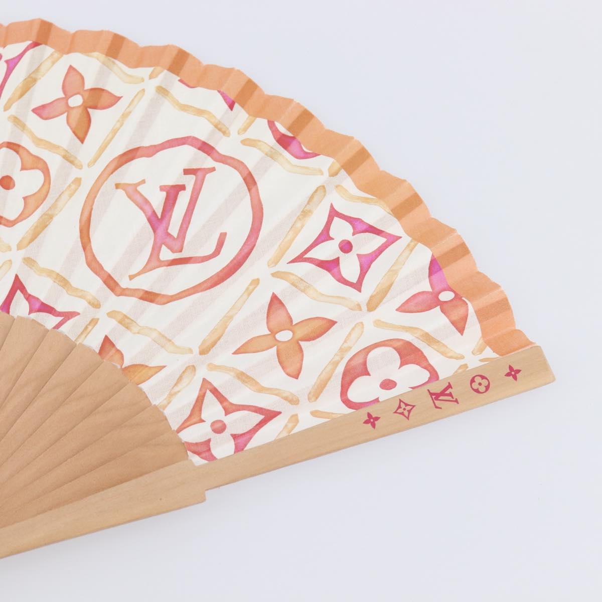 LOUIS VUITTON Monogram Tiles Japanese Fan Red UD1294 LV Auth 206652M