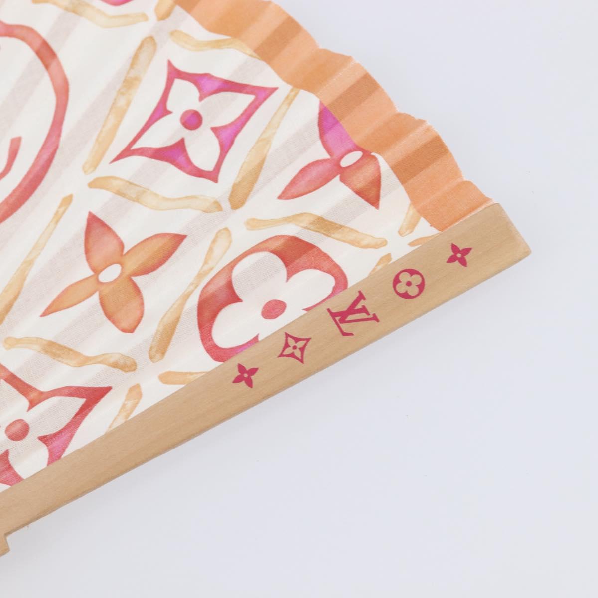 LOUIS VUITTON Monogram Tiles Japanese Fan Red UD1294 LV Auth 206652M