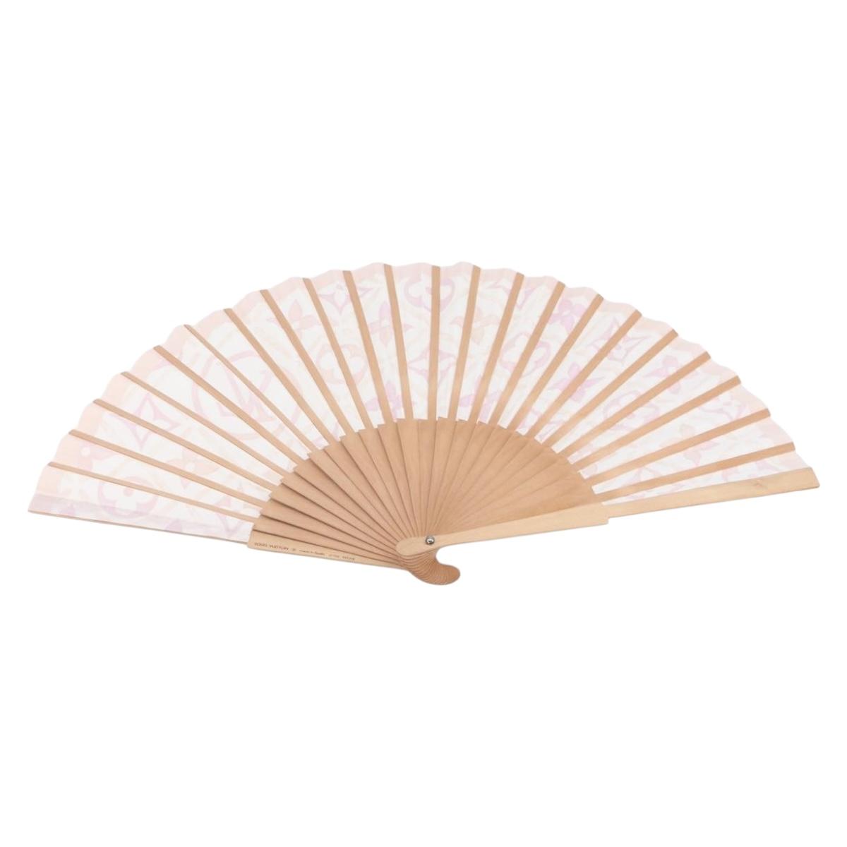 LOUIS VUITTON Monogram Tiles Japanese Fan Red UD1294 LV Auth 206652M
